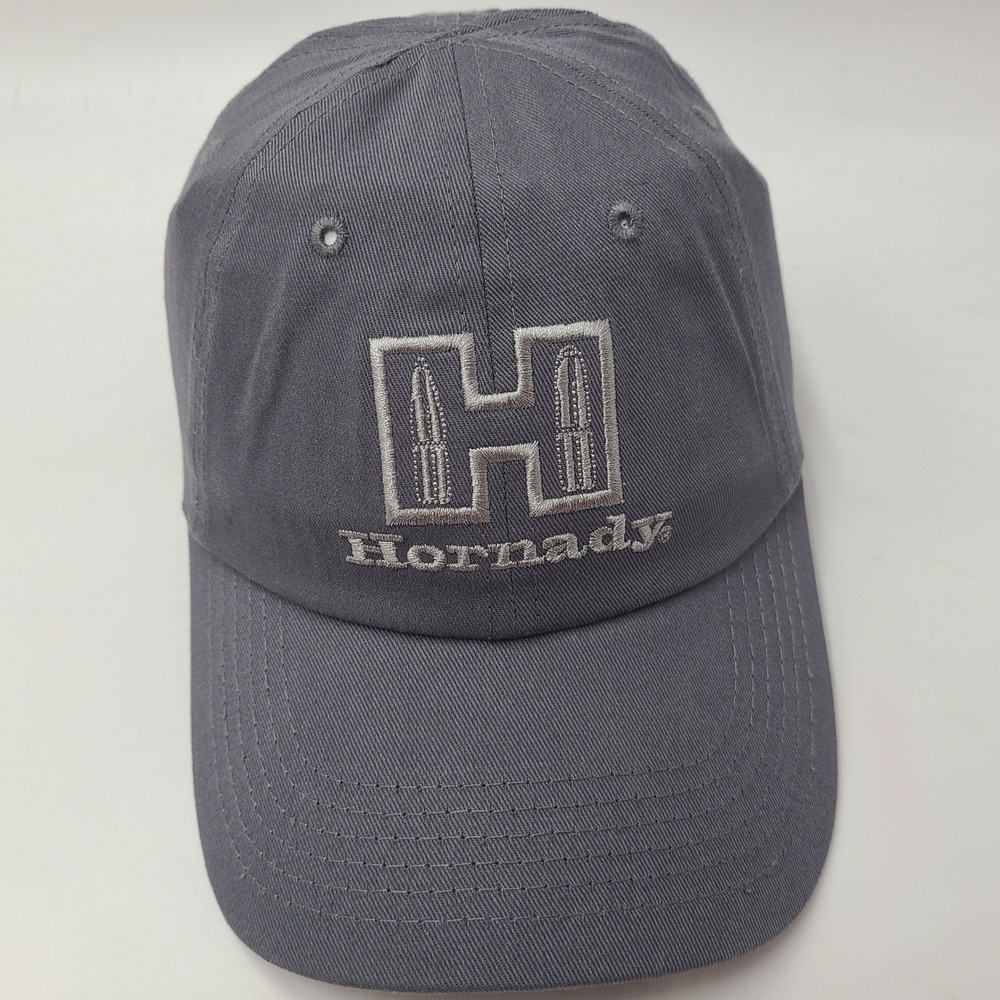 Hornady Hat Adjustable Gray Ammunition Rifle Shooting Hunting Outdoors Logo Men